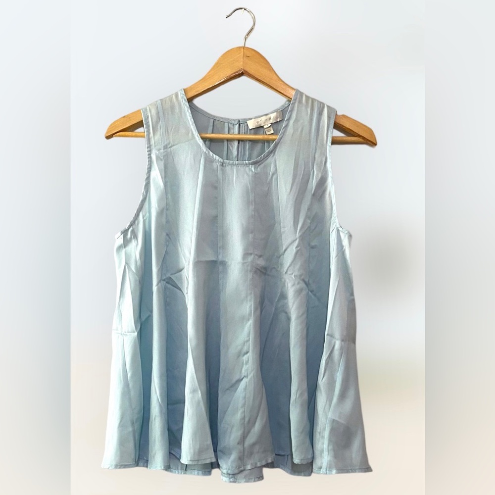 Anthropologie Eri + Ali size S Light Blue Crew Neck Swing Tank